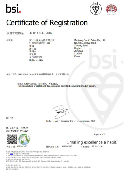 2022 BSI IATF16949   Certificates